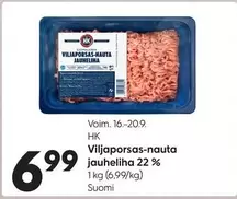Viljaporsas-nauta jauheliha