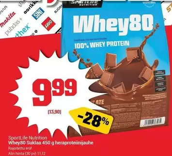 Makita - Whey80 Suklaa 450 g heraproteiinijauhe