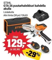 GTA 26 puutarhaleikkuri kahdella akulla