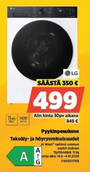 Pyypinpesukone Tekoäly- ja höyryominaisuudet