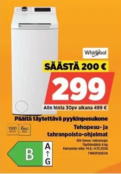 täytettävä pyykinpesukone