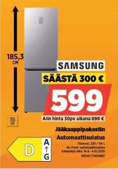 Jääkaappipakastin Automaattisulatus