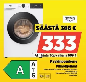 Pyikinpesukone Pikaohjelmat
