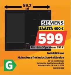 Siemens - Mukautuva flexInduction-keittotaso