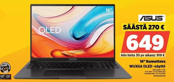 Asus - Kannettava WUXGA OLED-näyttö