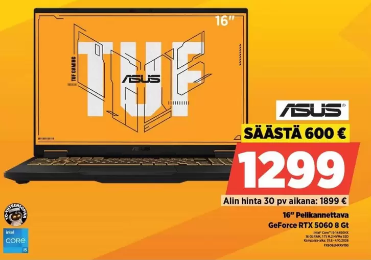 Asus - 16" Pelikannettava GeForce RTX 5060 8 Gt