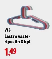 Lasten vaate-ripustin 8 kpl
