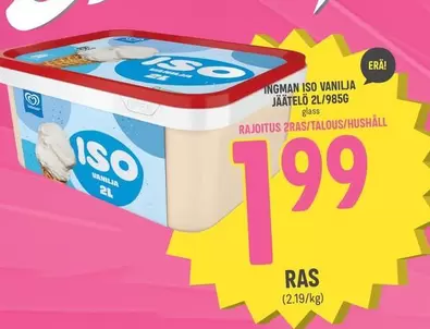 ISO VANILJA JÄÄTELÖ