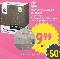 VALOVERHO -VALOSARJA 1X2 METRIÄ