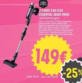 Obh Nordica - X-FORCE 9.60 FLEX ESSENTIAL VARSI-IMURI skaftdammsugare
