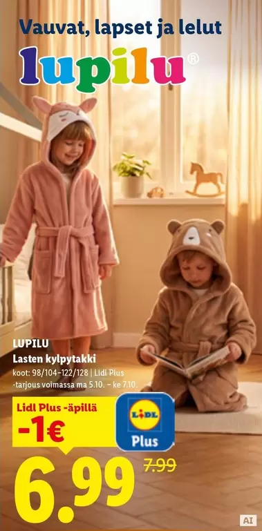 Lasten kylpytakki