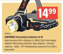 Otsavalaisin ladattava 10 W