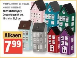 4LIVING talolyhty Copenhagen 17 cm, 19 cm tai 20,5 cm
