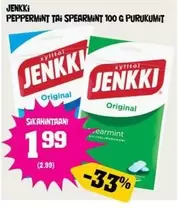 Original - JENKKI PEPPERMINT TAI SPEARMINT 100 G PURUKUMIT