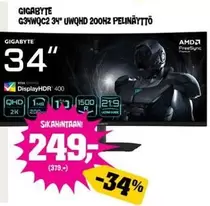 Amd - G34WQC2 34" UWQHD 200HZ PELINÄYTTÖ