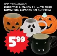 KURPITSAILAUTANEN 21 cm TAI MUKI KUMMITUS, LEPAKKO TAI KURPITSA