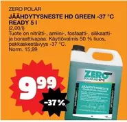 JÄÄHDYTYSNESTE HD GREEN -37 °C READY 5 l