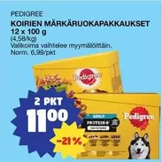KOIRAN MÄRKÄRUOKAPAKKAUKSET