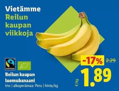 Reilun kaupan luomubanaanit