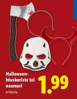 Halloween-hiuskoriste tai naamari