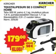TEKSTIILIPESURI SE 3 COMPACT