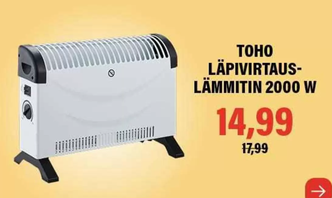 LÄPIVIRTAUSLÄMMITIN 2000 W