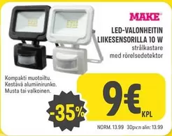 LED-VALONHEITIN LIIKKEENSENSORILLA 10 W