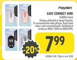 EASY CONNECT HIIRI trådlös mus