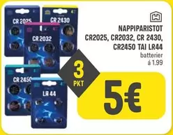 Nappiparistot CR2025, CR2032, CR 2430, CR2450 TAI LR44
