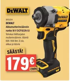 Dewalt - Akkumutterinväännin Runko 18 V DCF922N-XJ