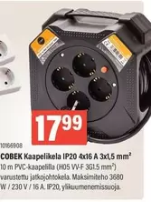Kaapelikelila IP20 4x16 A 3x1,5 mm²