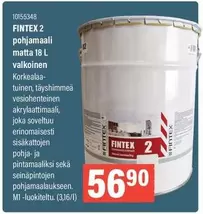 FINTEK 2 pohjamaali matta 18 L valkoinen
