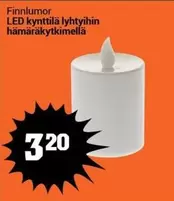 LED kynttilä lyhtyihin hämäräkytkimellä