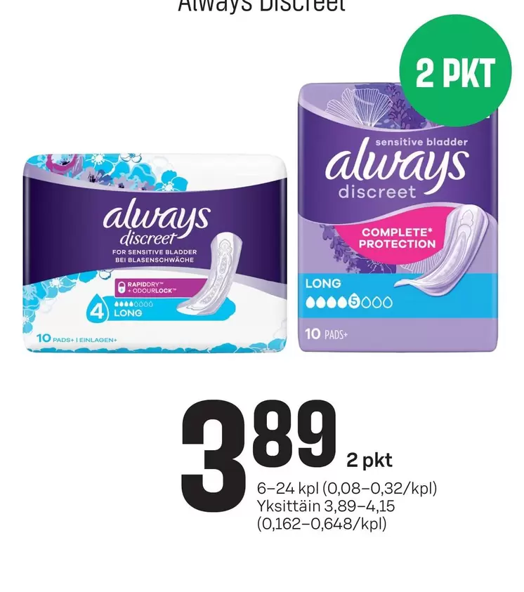 Always Discreet Pads
