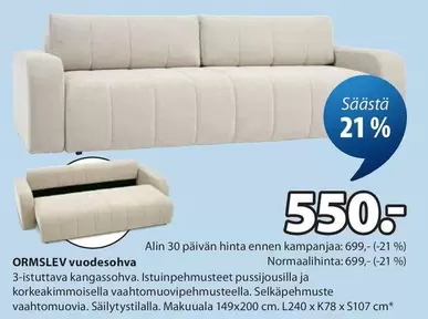 ORMSLEV vuodesohva