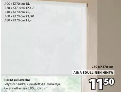 SENJA rullaverho L100 x K170 cm