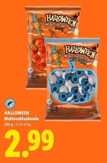 Halloween Maitosuklaakuula
