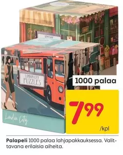 Palapeli 1000 palaa lahjapakkauksessa