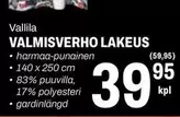 VALMISVERHO LAKEUS