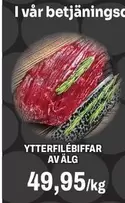 Ytterfilébiffar av älg