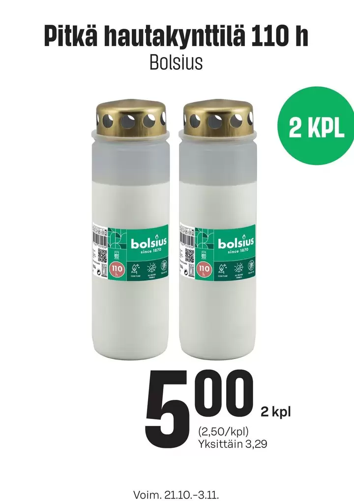 Pitkä hautaakynttilä 110 h