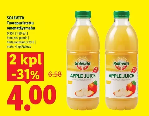 Tuorepuristettu omenatäysmehu