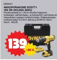 Dewalt - AKKUPORAKONE DCD771 18V XR 2X2,0AH AKKU