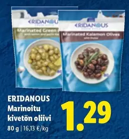 Marinoitu kivetön oliivi