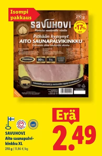 Aito saunapalkivinkku