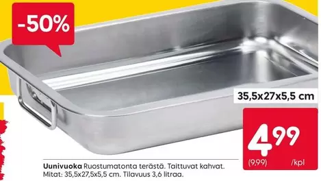 Uunivuoka Ruostumaton ter	ilde{a}st	ilde{a}