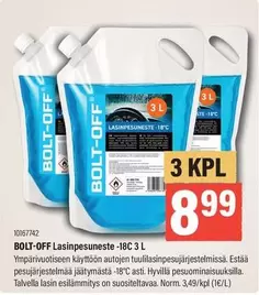 Lasinpesuneste -18C