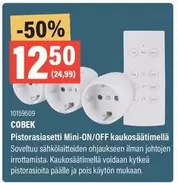 Pistorasiasetti Mini-ON/OFF kaukosäätimellä