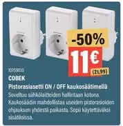 Pistorasiasetti ON / OFF kaukosäätimellä