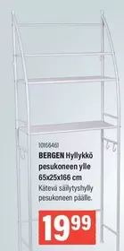 BERGEN Hylykkö pesukoneen ylle 65x25x166 cm